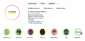 Page instagram Union Suite