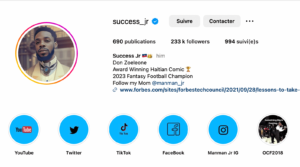 Page instragram Success JR